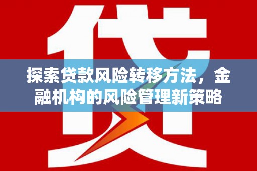 江华探索贷款风险转移方法，金融机构的风险管理新策略