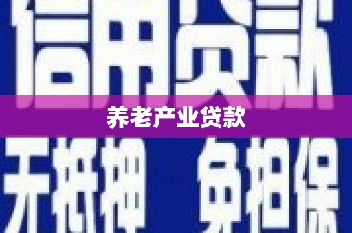 江华养老产业贷款