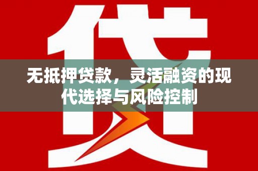 江华无抵押贷款，灵活融资的现代选择与风险控制