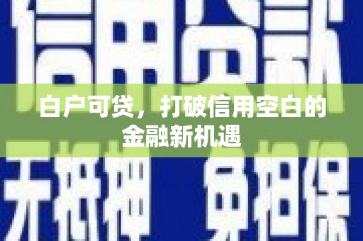 江华白户可贷，打破信用空白的金融新机遇
