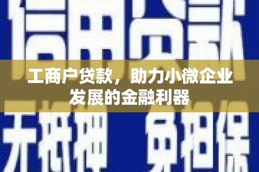 江华工商户贷款，助力小微企业发展的金融利器