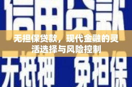 江华无担保贷款，现代金融的灵活选择与风险控制
